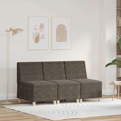 vidaXL Bezrúčková modulárna sofa jednotka 3 ks Tmavo šedá
