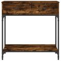 vidaXL Konzolový stolík dymový dub 75 x 34,5 x 75 cm kompozitné drevo