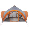 vidaXL Tipi stan Šedá a oranžová Pre 6 osôb Polyester a oceľ