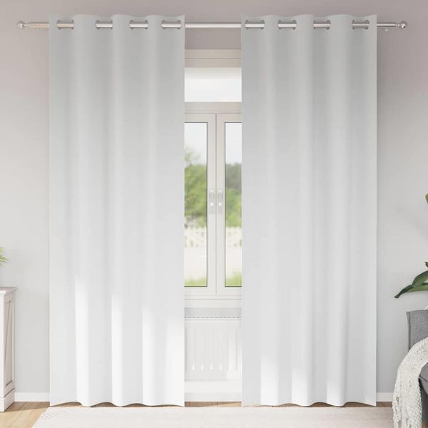 vidaXL Záclony na zatemnenie s krúžkami 2 pcs Čistá biela 245 x 140 cm