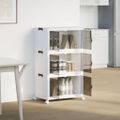 vidaXL stohovateľný úložný box kolesami 3vrstvový 75L 64x39,5x110,5 cm