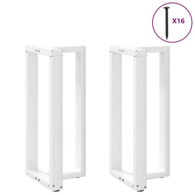 vidaXL Nohy barového stola v tvare T, 2 ks, biele, 40x35x(90-91) cm, oceľové