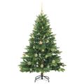 vidaXL Umelý vianočný stromček s 150 LED-i Zelená 150 cm PE a PVC