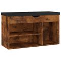 vidaXL Lavica na topánky+podložka, tmavý dub 80x30x47 cm