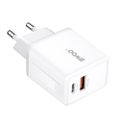 Sieťová nabíjačka BWOO CDA182 QC 38W 1x USB-A + 1x USB-C biela
