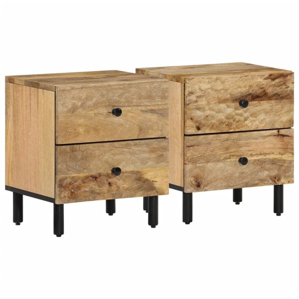 vidaXL Nočné stolíky 2 ks 40x33x46 cm masívne mangovníkové drevo
