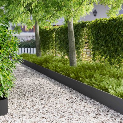 vidaXL Obrubník trávnika 20 ks 103 x 25 cm Oceľ Čierna