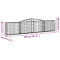 vidaXL Oblúkové gabionové koše 6 ks 400x30x80/100cm pozinkované železo