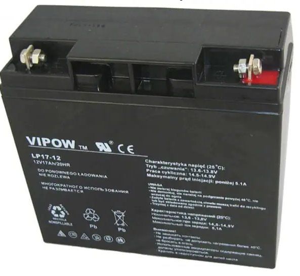 Batéria olovená 12V/17Ah VIPOW LP17-12 bezúdržbový gélový akumulátor Baterie olověná 12V / 17Ah  VIPOW LP17-12 bezúdržbový gelový akumulátor