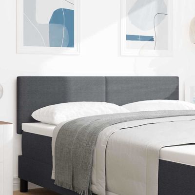 vidaXL LED hlavová doska Tmavo šedá 144 cm Kordúrová tkanina