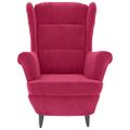 vidaXL Kreslo wingback s podnožkou vínovočervené zamatové