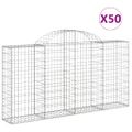 vidaXL Oblúkové gabiónové koše 50 ks 200x30x100/120cm pozinkov. železo