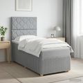 vidaXL LED boxspring posteľ s matracom Svetlosivá 100 x 200 cm Látka