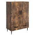 vidaXL Servírovacia skriňa so zásuvkou Dymový dub 66 x 34,5 x 95 cm