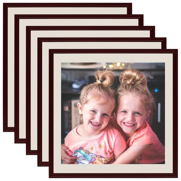 vidaXL Fotorámiky na stenu alebo stôl 5 ks tmavočervené 40x40 cm