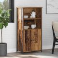 vidaXL Highboard Staré drevo 62 x 36 x 121,5 cm Kompozitné drevo