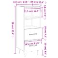 vidaXL Komoda biela 34,5x34x90 cm spracované drevo