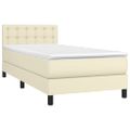 vidaXL Boxspring posteľ s matracom krémová 100x200 cm umelá koža