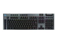 Klávesnica - technológia LIGHTSPEED - podsvietenie - bezdrôtová - 2,4 GHz, Bluetooth, USB - QWERTY - britská - klávesový spínač: GL Tactile - čierna