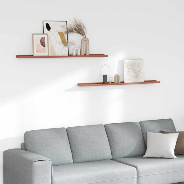 vidaXL Stenná polica 2 pcs Červená 115 x 9 x 3 cm Kompozitné drevo