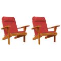 vidaXL Podušky na stoličky Adirondack 2 ks červené oxfordská látka