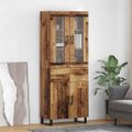 vidaXL Highboard 2 ks Staré drevo 69,5 x 34 x 180 cm Kompozitné drevo