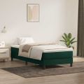 vidaXL Posteľný rám boxsping bez matracom tmavozelený 90x220 cm zamat