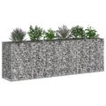 vidaXL Gabiónová vyvýšená posteľ 2 ks 250 x 50 x 80 cm Strieborná