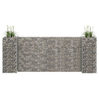 vidaXL Gabiónový kvetináč v tvare H, oceľový drôt 260x40x100 cm