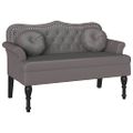 vidaXL Chesterfield lavica Sivá 120,5 x 65 x 75 cm Umelá koža