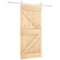 vidaXL Posuvné dvere 95 x 210 cm Masívne borovicové drevo (neupravené)