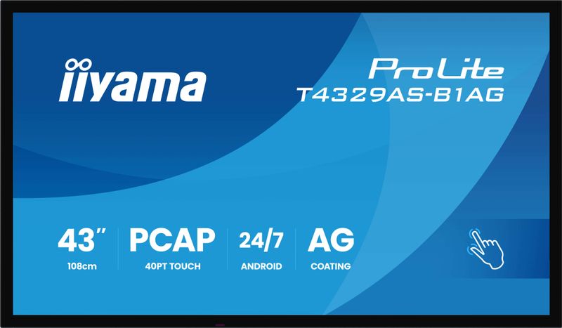 43'' iiyama T4329AS-B1AG: VA, 4K UHD, Android, 24/7