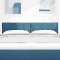 vidaXL LED hlavová doska Tmavomodrá 160 cm Zamat