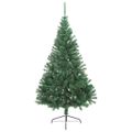 vidaXL Umelý predsvietený vianočný stromček Zelená 210 cm PVC