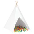 vidaXL Teepee stan Biela 120 x 120 x 150 cm Textil a plast