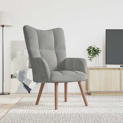 vidaXL Relaxačné kreslo bledosivé zamat