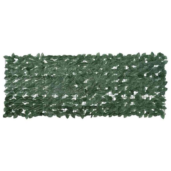 vidaXL Balkónová zástena s tmavozelenými listami 200x75 cm