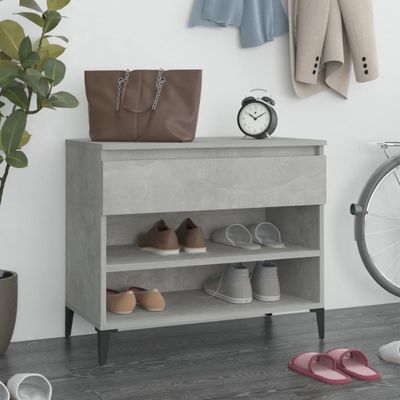 vidaXL Botník betónovo sivý 70x36x60 cm spracované drevo