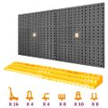 vidaXL Stena na náradie 500x1000 mm 50 háčikov PP