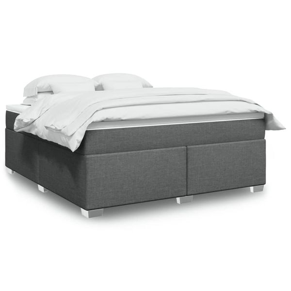 vidaXL Boxspring posteľ s matracom tmavosivá 180x200 cm látka