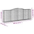 vidaXL Oblúkové gabionové koše 5 ks 400x50x140/160 cm pozink. železo