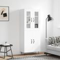 vidaXL Vysoká skrinka biela 69,5x34x180 cm spracované drevo