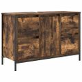 vidaXL Skrinka pod umývadlo so zásuvkami dub dymový 90x34,5x60 cm