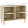 vidaXL TV stolík nohy z masívneho dreva dub sonoma 69,5x30x50 cm
