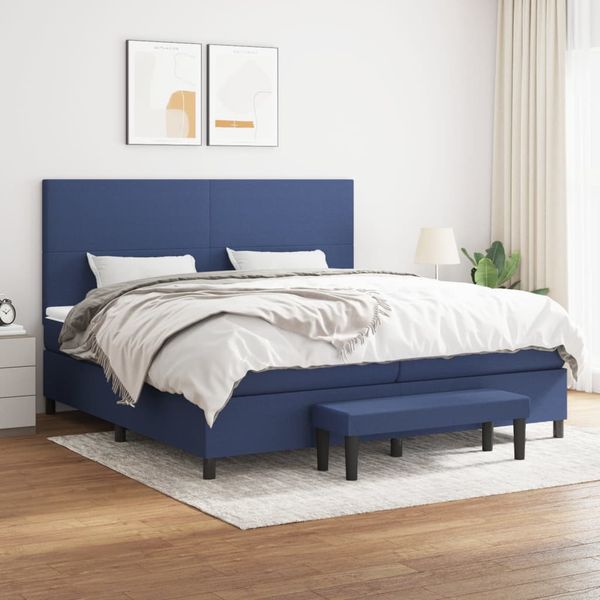 vidaXL Boxspring posteľ s matracom modrá 200x200 cm látka
