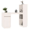 vidaXL Stolík biely 110x53x117 cm masívne borovicové drevo