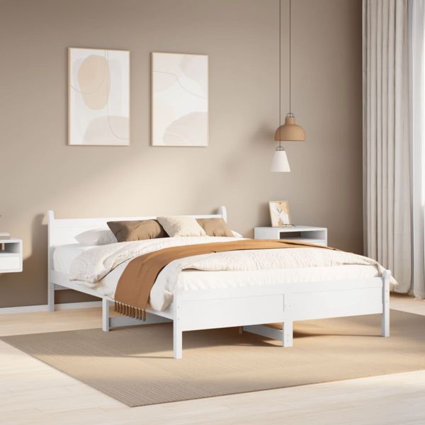 vidaXL Posteľ s matracom biela 120x200 cm borovicový masív