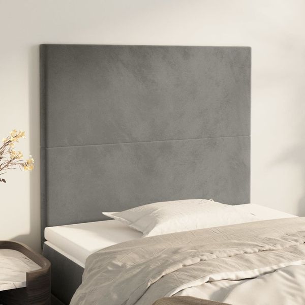 vidaXL Čelo postele svetlosivé 90x5x118/128 cm zamatové