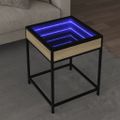 vidaXL Konferenčný stolík s nekonečnými LED dub sonoma 40x40x51 cm