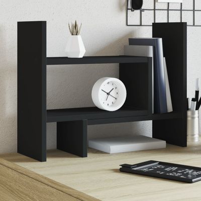 vidaXL Organizér na stôl, čierny 38,5x17x39 cm, kompozitné drevo